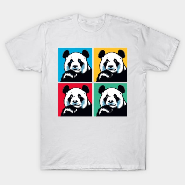 Playful Pop Art Panda Print - Infuse Your Space with Whimsical Charm! T-Shirt by PawPopArt